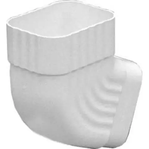B-Style Downspout Elbow, Vinyl, White