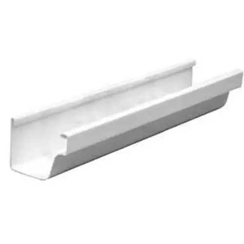 Roofing Gutter, 10 ft L, 5 in W, Vinyl Traditional White