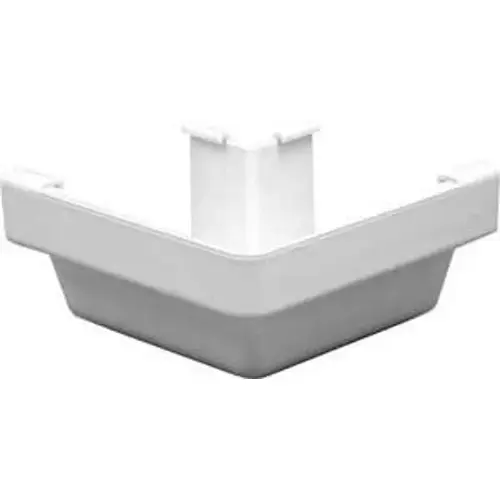 TUFFFLO Gutter Outside Corner, 5 in Gutter, Vinyl, White
