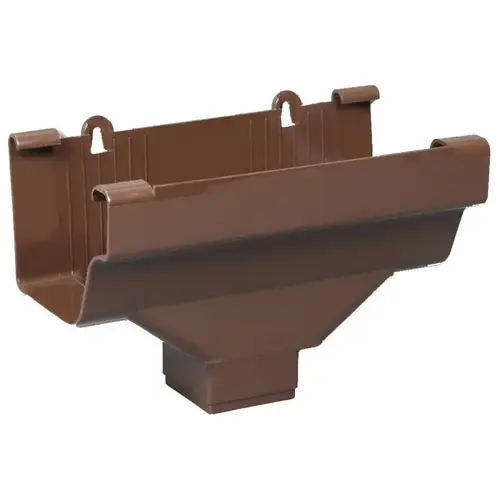 Gutter Drop Outlet, Vinyl, Brown
