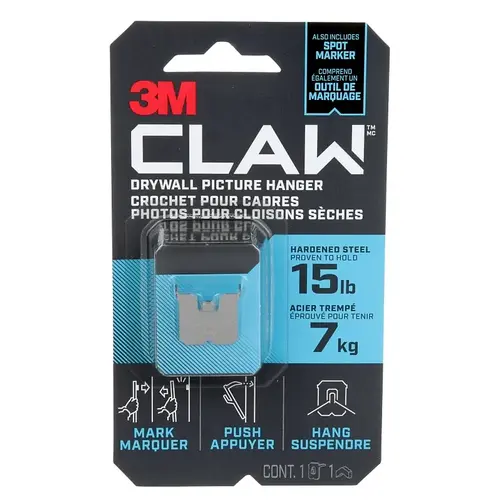 Picture Hanger, 15 lb, Steel, Drywall Mounting, 1/EA - pack of 4 Picture Hanger, 15 lb, Steel, Drywall Mounting, 1/EA - pack of 4