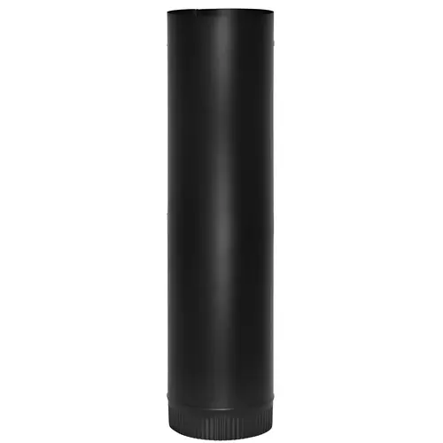 Snaplock Stove Pipe, Steel Material, 5" Diameter, 24" Length, 1200 F Temperature Rating, 24 Ga Thickness, Matte Black Finish