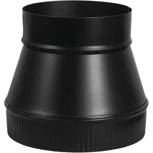 Stove Pipe Increaser, 7 x 8 in, Black, Matte Stove Pipe Increaser, 7 x 8 in, Black, Matte