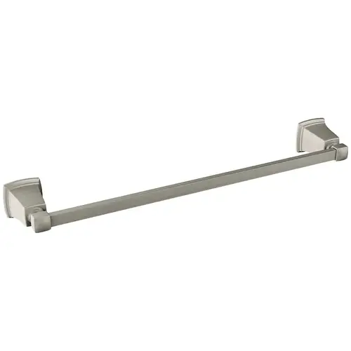 Boardwalk Series Towel Bar, 24 in L Rod, Zinc, Brushed Nickel, Wall Mounting