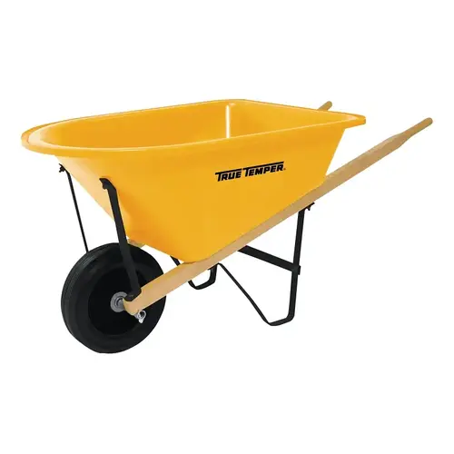 Wheelbarrow, Poly, 16 in Wheel Yellow Wheelbarrow, Poly, 16 in Wheel Yellow