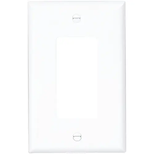 Wallplate, 4-7/8 in L, 3-1/8 in W, 1 -Gang, Polycarbonate, White, High-Gloss Wallplate, 4-7/8 in L, 3-1/8 in W, 1 -Gang, Polycarbonate, White, High-Gloss