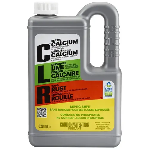 Calcium/Lime/Rust Cleaner, 28 oz, Liquid, Slightly Acidic, Lime Green
