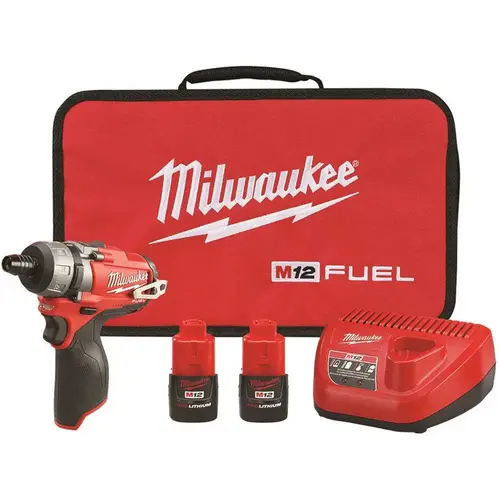 M12 FUEL 12-Volt Lithium-Ion Brushless Cordless 1/4 in. Hex 2-Speed Screwdriver Kit W/(2) 2.0h Batteries & Hard Case Red M12 FUEL 12-Volt Lithium-Ion Brushless Cordless 1/4 in. Hex 2-Speed Screwdriver Kit W/(2) 2.0h Batteries & Hard Case Red