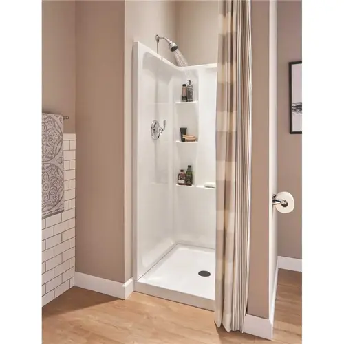 Classic 400 36 in. x 36 in. x 74 in. Direct-to-Stud Alcove Shower Surround in White