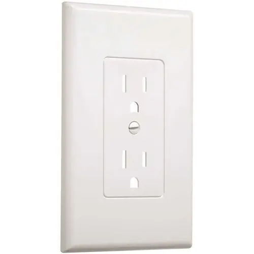 Wallplate, 4-3/4 in L, 2.93 in W, 1-Gang, Plastic, White