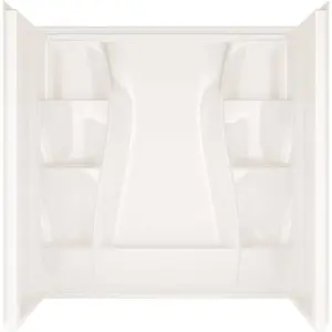 Delta 40044 Bathtub Wall Set, 32-1/2 in L, 60 in W, 60.38 in H, Procrylic, Stud Installation, White