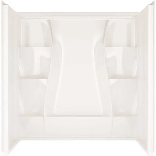 Bathtub Wall Set, 32-1/2 in L, 60 in W, 60.38 in H, Procrylic, Stud Installation, White
