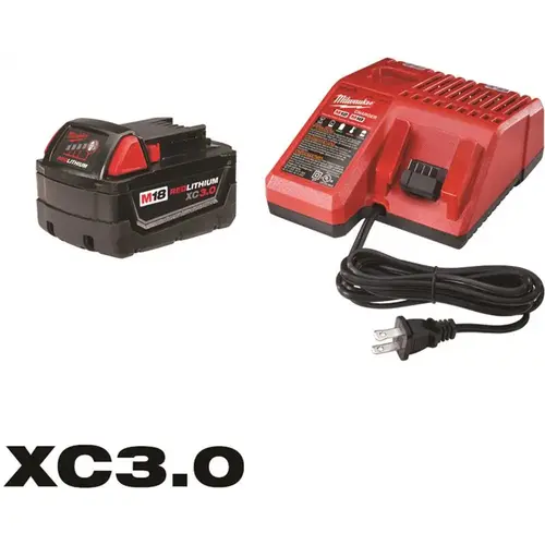 M18 18-Volt 3.0Ah Battery with Multi-Voltage Charger Starter Kit Red M18 18-Volt 3.0Ah Battery with Multi-Voltage Charger Starter Kit Red