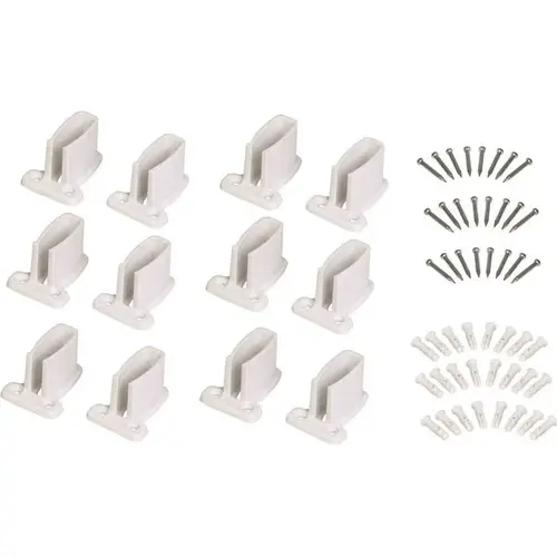 BRACKET WALL W/ANCHOR BAG12 White - pack of 12