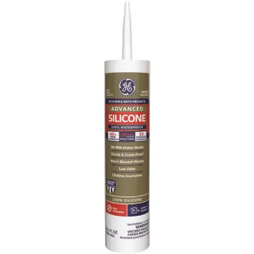 Advanced Silicone 2 10.1 oz. White Kitchen and Bath Caulk