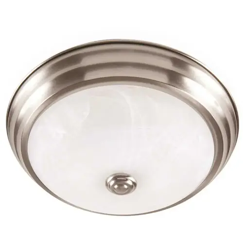 11 in. Brushed Nickel Dimming LED Flush Mount with Alabaster Glass