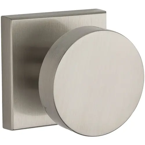 Full Dummy Contemporary Knob and Contemporary Square Rose Satin Nickel Finish Full Dummy Contemporary Knob and Contemporary Square Rose Satin Nickel Finish