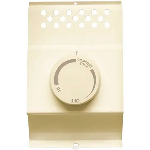 Double-Pole Electric Baseboard-Mount Mechanical Thermostat in Almond