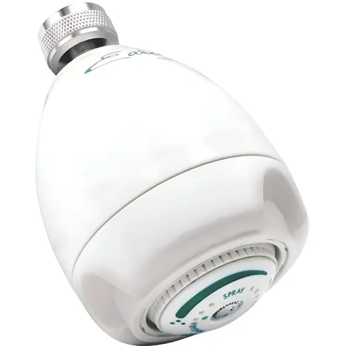 3-Spray 2.7 in. Single Wall Mount Low Flow Fixed Adjustable Shower Head in White 3-Spray 2.7 in. Single Wall Mount Low Flow Fixed Adjustable Shower Head in White