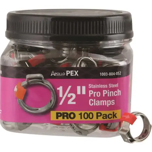 1/2 in. Stainless Steel PEX-B Barb Pro Pinch Clamp Pro Pack 1/2 in. Stainless Steel PEX-B Barb Pro Pinch Clamp Pro Pack