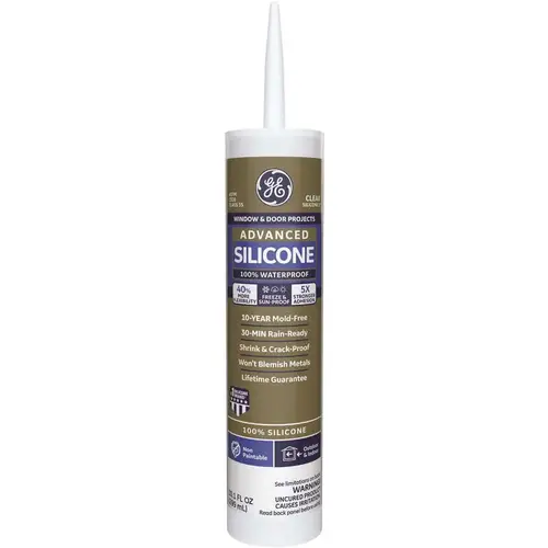 Advanced Silicone 2 10.1 oz. Clear Window and Door Silicone Sealant Caulk