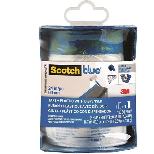 Painter's Tape with Dispenser, 30 yd L, 24 in W, Blue Painter's Tape with Dispenser, 30 yd L, 24 in W, Blue