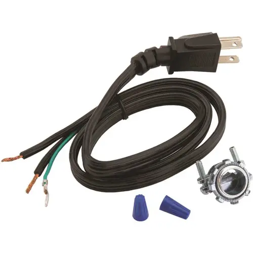 32 In. 16/3 Garbage Disposer Power Cord Kit Black