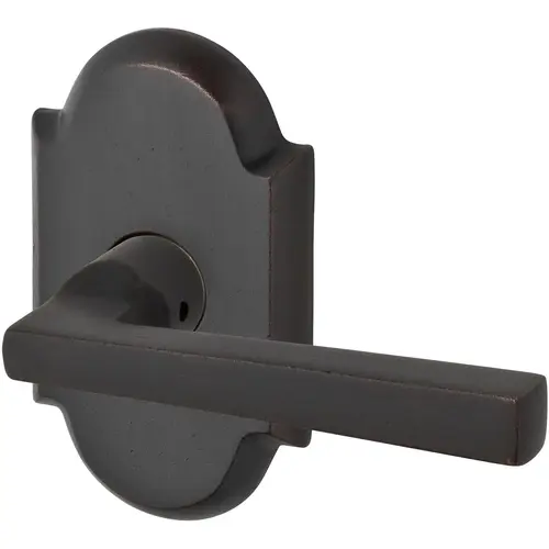Half Dummy Right Hand Taper Lever and Rustic Arch Rose Dark Bronze Finish