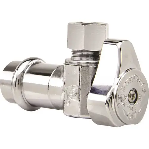 1/4" Turn Straight Valve 1/2" Press Connect Inlet X 3/8" OD Outlet