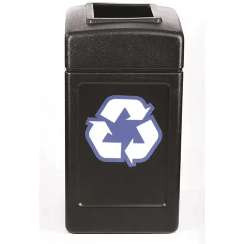 Polytec Recycling 42-Gal Square Mixed Recycling Lid Black