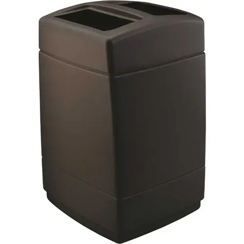 Polytec Trash 55-Gal Square Open-Top Lid Black