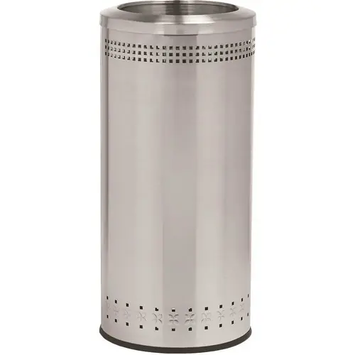 25 Gallon Stainless Steel Waste Container, Open Top Lid 25 Gallon Stainless Steel Waste Container, Open Top Lid