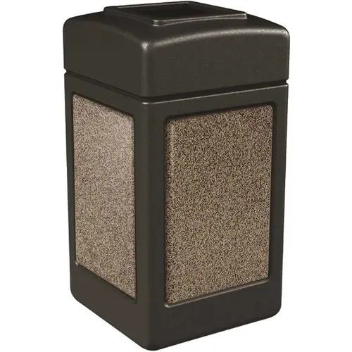42 Gallon Black Waste Container With Riverstone Panels 42 Gallon Black Waste Container With Riverstone Panels