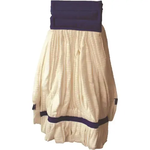 Microfiber Tube Mop Head With Canvas Headband Large In White