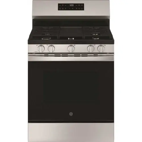30 In. 5.3 Cu. Ft. 5 Burner Gas SmartHQ Freestanding Ran, Crisp Mode, Self-Clean, Stainless Steel 30 In. 5.3 Cu. Ft. 5 Burner Gas SmartHQ Freestanding Ran, Crisp Mode, Self-Clean, Stainless Steel