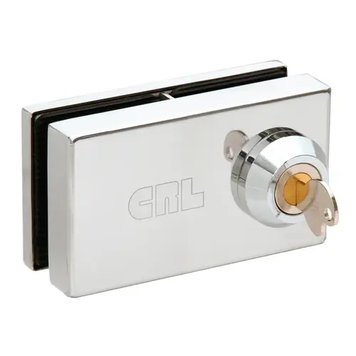Chrome Deluxe Patch Lock for 1/2" Glass