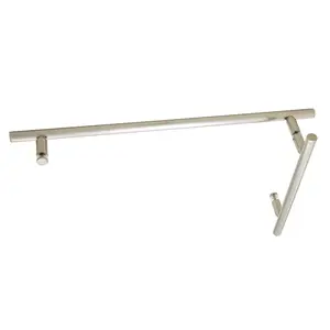 CRL LTB8X18BN Brushed Nickel 8" x 18" LTB Combo Ladder Style Pull and Towel Bar