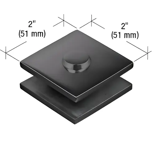 Matte Black 2" x 2" Square Mall Front Clamp Matte Black 2" x 2" Square Mall Front Clamp