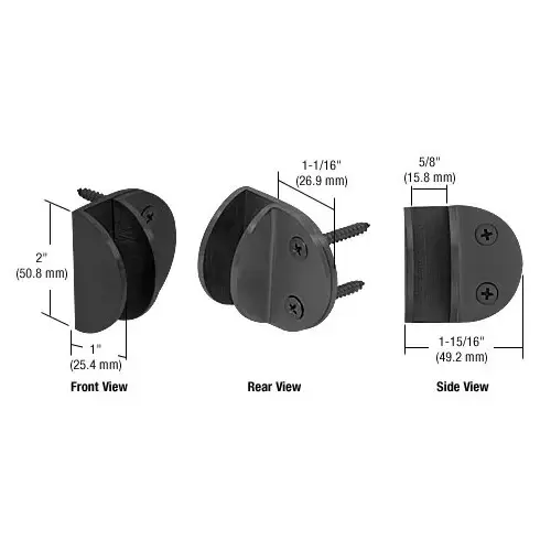 Matte Black Wall Mount Round Mall Front Clamp Matte Black Wall Mount Round Mall Front Clamp