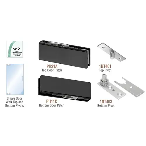 Matte Black European Patch Door Kit - With Lock Matte Black European Patch Door Kit - With Lock