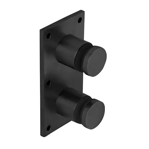 316 Matte Black Standard 2" Glass Rail Standoff Fitting with Mounting Plate 316 Matte Black Standard 2" Glass Rail Standoff Fitting with Mounting Plate