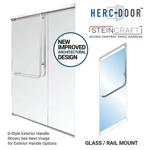 Dummy Handle JS Exterior Short Height Pull Handle LHR Top Glass Mount - Brushed Stainless Dummy Handle JS Exterior Short Height Pull Handle LHR Top Glass Mount - Brushed Stainless