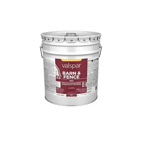 Valspar 2125-11 Oil Barn and Fence Paint, Gloss, Red, Liquid, 5 gal Pail