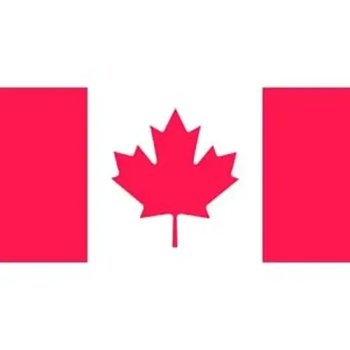 Canada Flag, 12 in W, 24 in H, Polyester Red/White