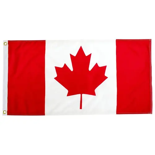 Canada Flag, 36 in W, 72 in H, Polyester Canada Flag, 36 in W, 72 in H, Polyester
