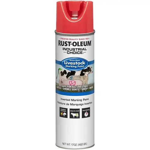 Industrial Choice 17 Oz. Fluorescent Red Livestock Marking Paint