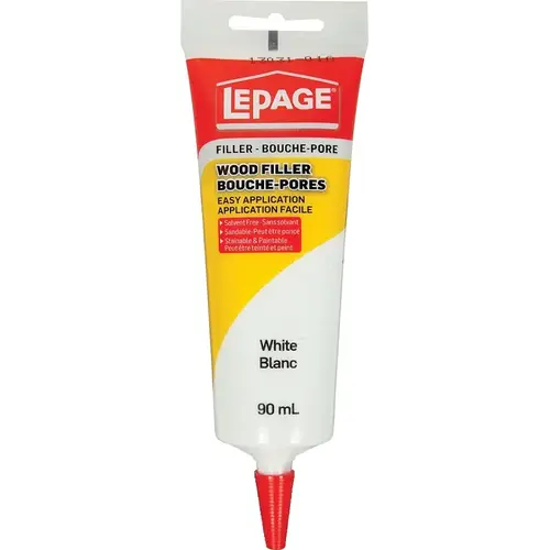 Wood Filler, Liquid, Acrylic, White, 90 mL Tube