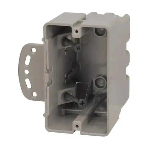 Multi-Mount Outlet Box, 2-Gang, 1-Knockout, 1/2 in, Polycarbonate, Gray, Wall Multi-Mount Outlet Box, 2-Gang, 1-Knockout, 1/2 in, Polycarbonate, Gray, Wall