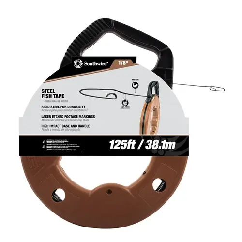 Fish Tape, 1/8 in Tape, 125 ft L Tape, Steel Tape Fish Tape, 1/8 in Tape, 125 ft L Tape, Steel Tape
