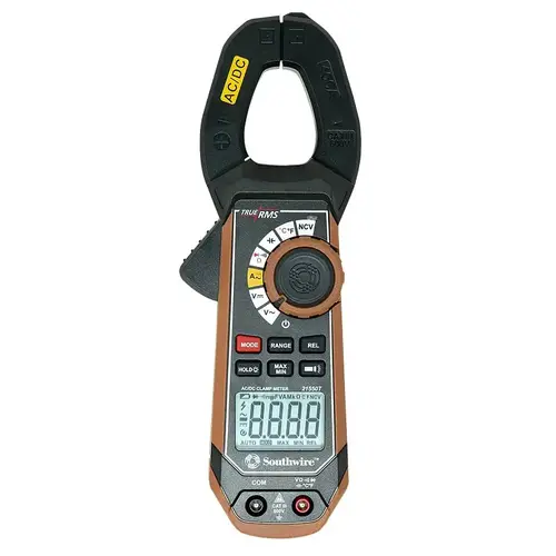 Clamp Meter, 40 A, 400 A AC/DC, 0.1 A, 10 mA AC Current, 0.1 A, 10 mA DC Current Resolution, Brown Clamp Meter, 40 A, 400 A AC/DC, 0.1 A, 10 mA AC Current, 0.1 A, 10 mA DC Current Resolution, Brown